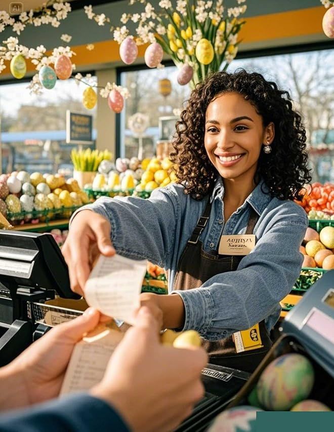 Comerciante gestionando ventas